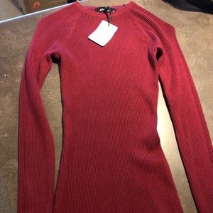 Olivaceous Red Long Sleeve Sweater Dress - Size M
